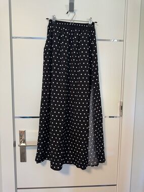 Black Polka Dot Maxi Skirt